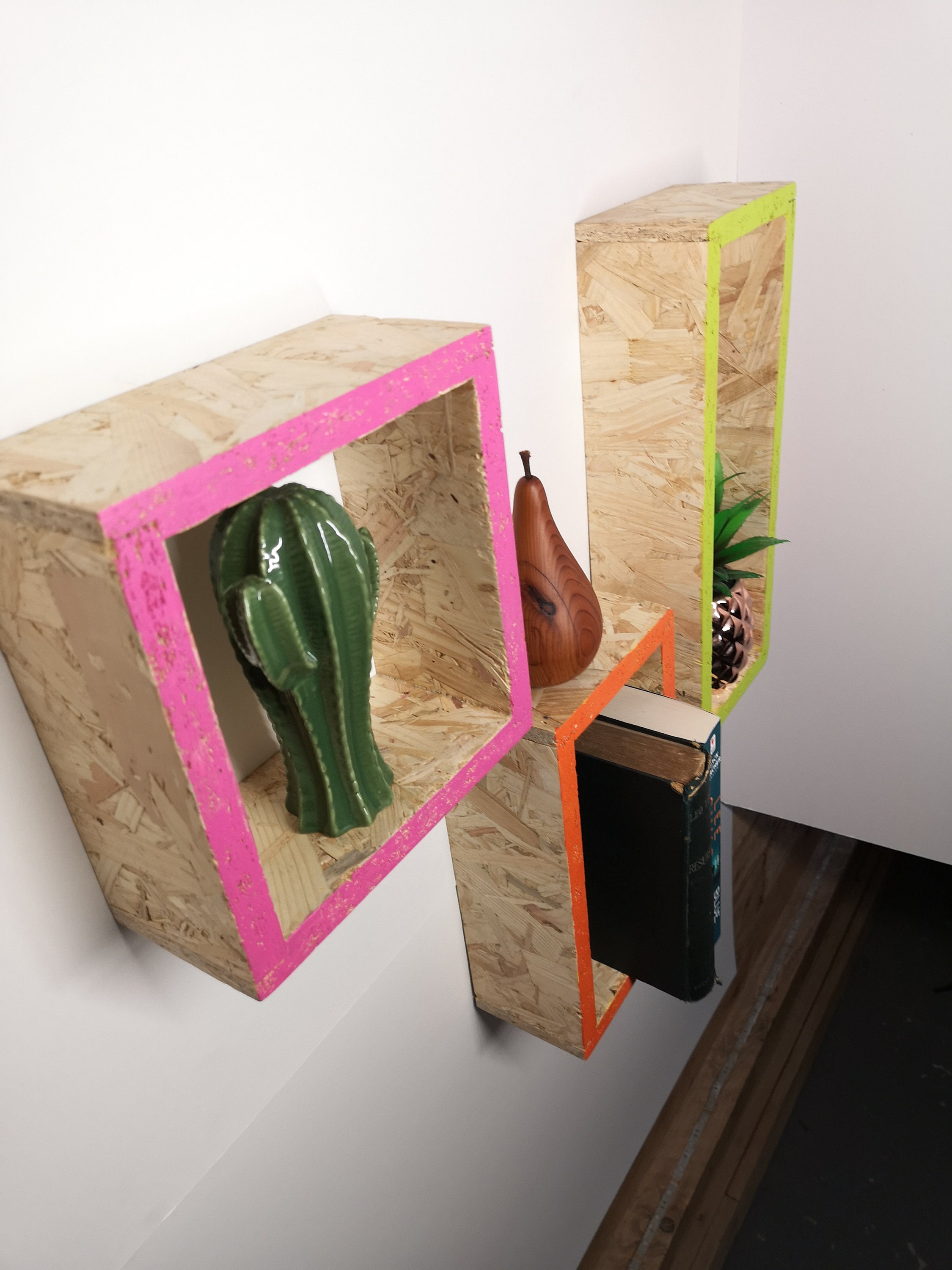 Short OSB wall hanging box shelf. Chipboard shelf Etsy