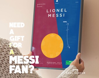 Lionel Messi Poster: Barcelona Football Goal Art Print