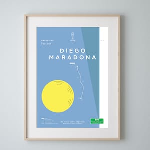 Diego Maradona Poster: Argentina goal against England 1986. Football art print