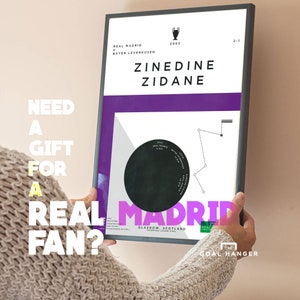Zinedine Zidane Poster: Real Madrid Goal Football Art Print