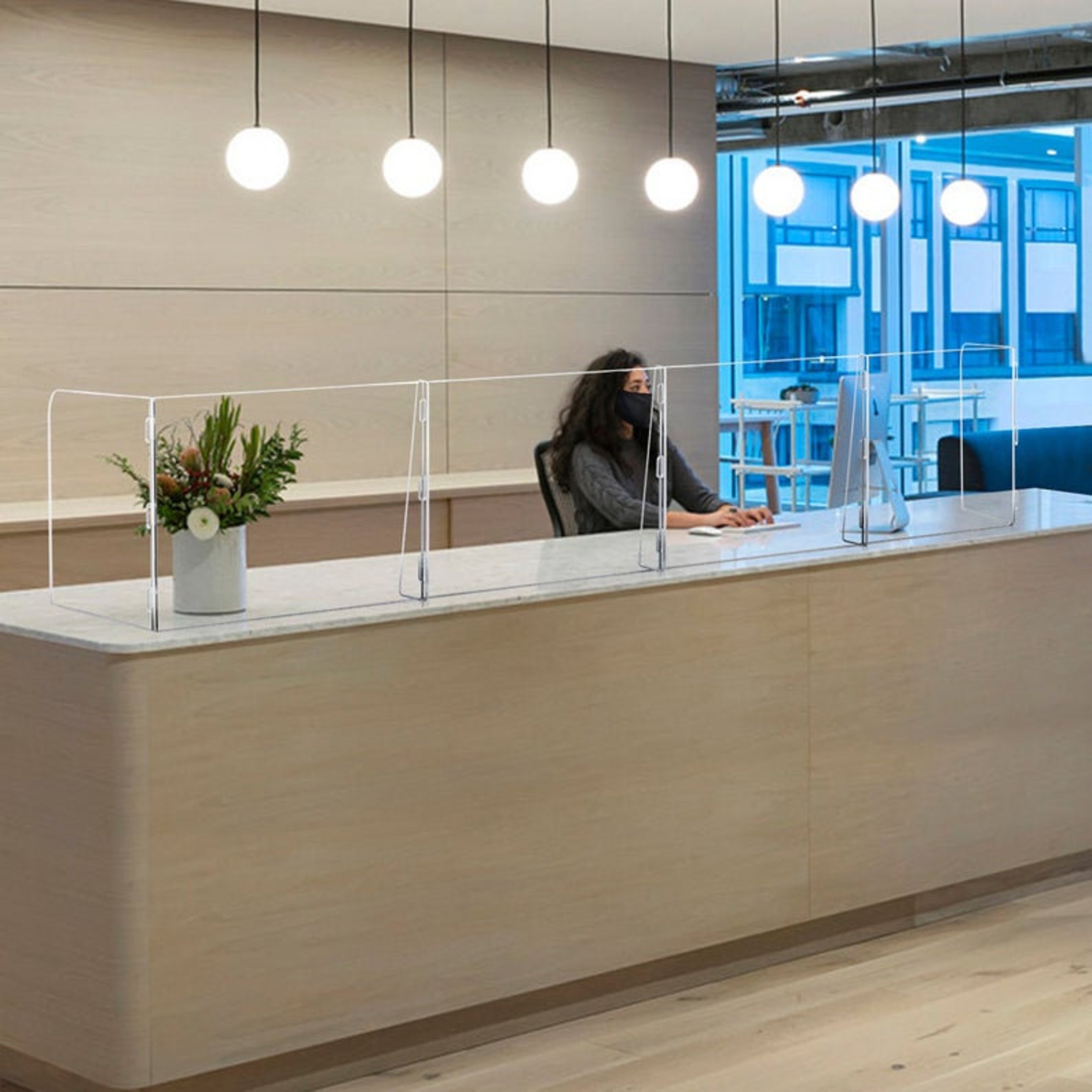 Plexiglass Shield 4 Panel Interlocking Counter Safety Shield Etsy