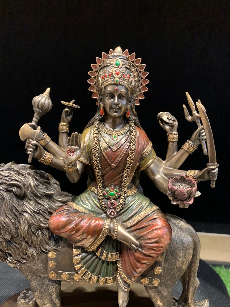 Goddess Durga Statue Goddess of Power Durga on Lion Gift Etsy