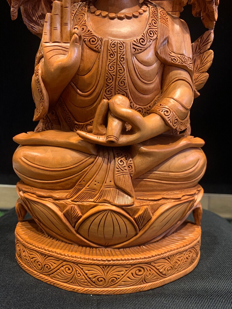 Lord Buddha Statue Wooden Statue Handmade Statue Gift Home Etsy