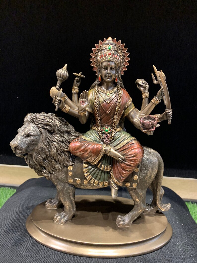 Goddess Durga Statue Goddess of Power Durga on Lion Gift Etsy
