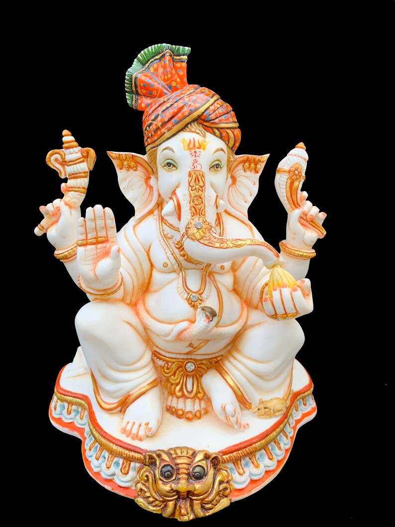 Lord Ganesha Culture Marble Statue Ganesh Statue Diwali Etsy