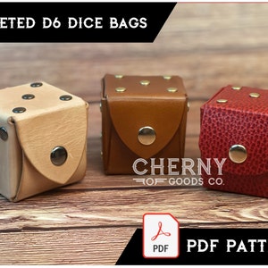 Riveted D6 Leather Dice Bag Pattern: PDF Only