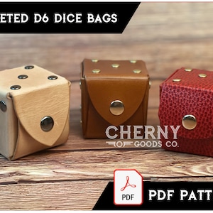 Riveted D6 Leather Dice Bag Pattern: PDF Only