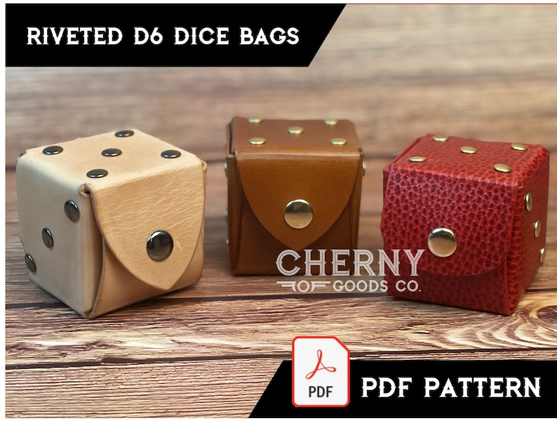 Riveted D6 Leather Dice Bag Pattern Etsy