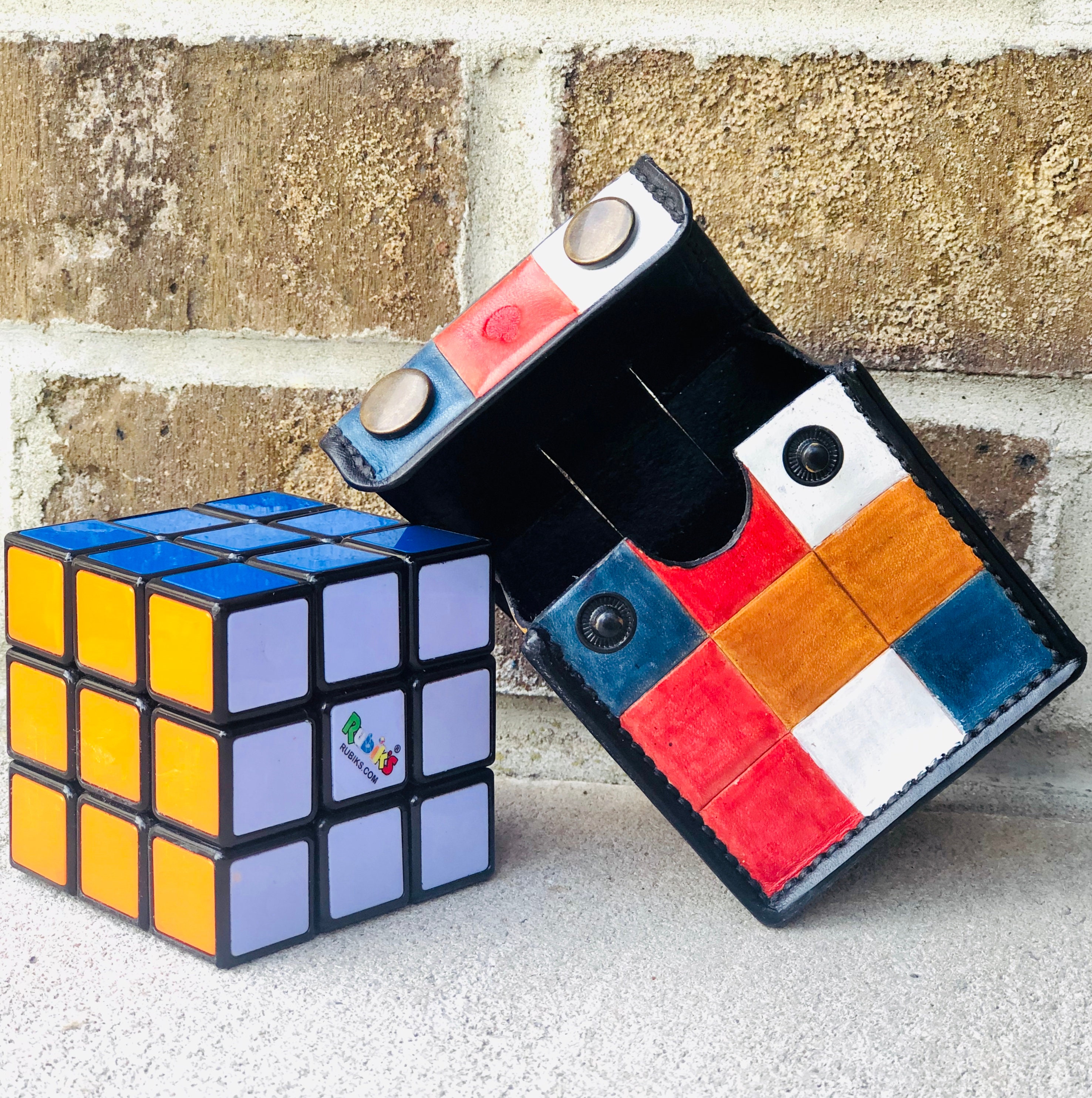 Natural Leather Rubik's Cube Puzzle Box Etsy