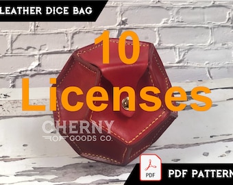 10x license pack for Leather Dice Pouch Pattern