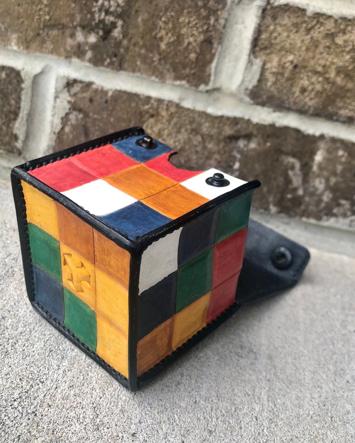 Natural Leather Rubik's Cube Puzzle Box Etsy