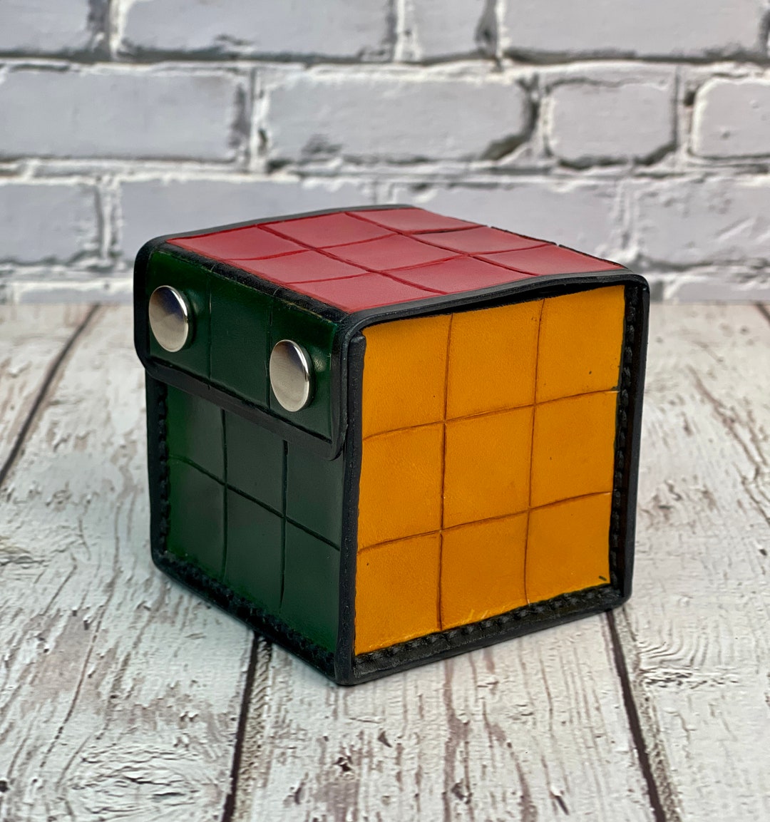 Natural Leather Rubik's Cube Puzzle Box Etsy