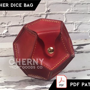 Patrón de bolsa de dados de cuero - Edición D12