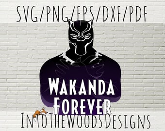 Wakanda Forever Black Panther colored print
