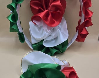 Mexican Headband & Clips , Moños Mexicanos, Handmade, Cinco de Mayo