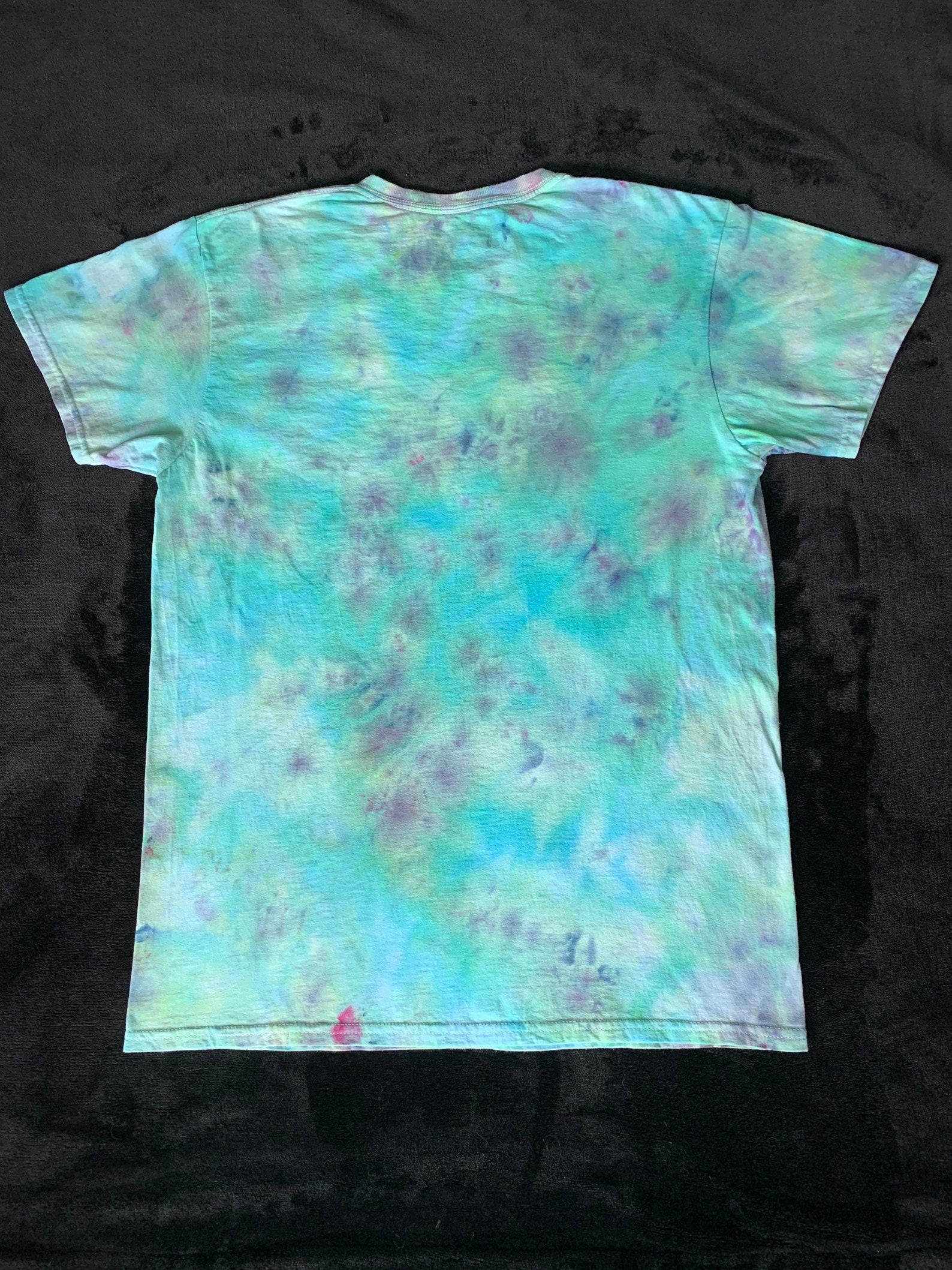 Teal Aqua Purple Tie Dye M Medium Cotton Crew Neck T-shirt | Etsy