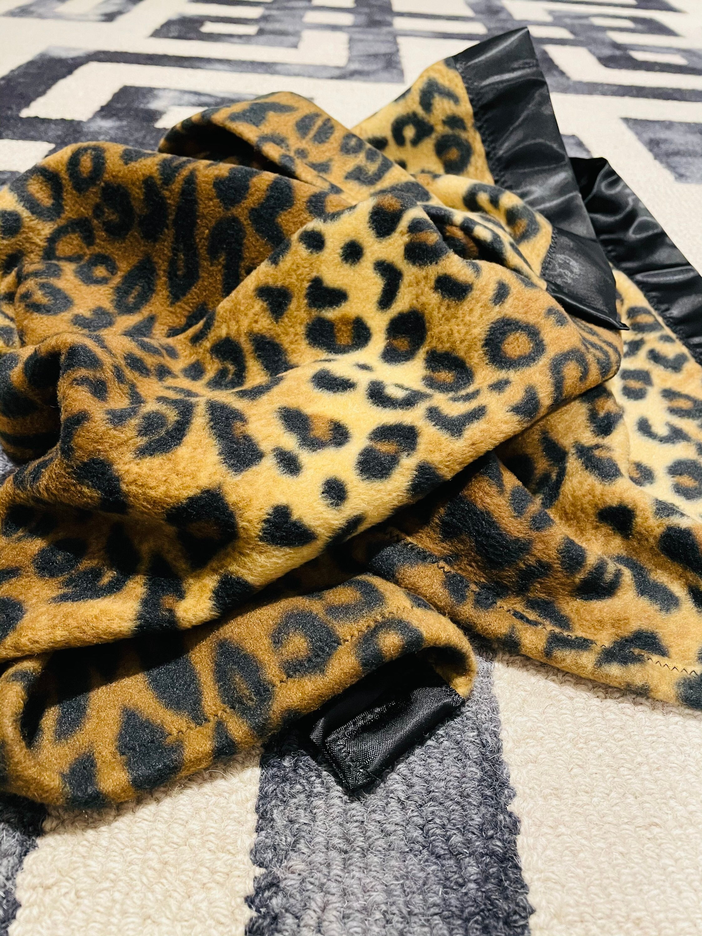 Leopard Print Fleece Baby Blanket Etsy UK