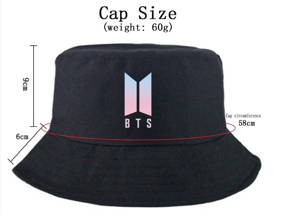 BTS Bucket Hat Solid Color Bucket Hat Sun Hat Bucket Hat Etsy