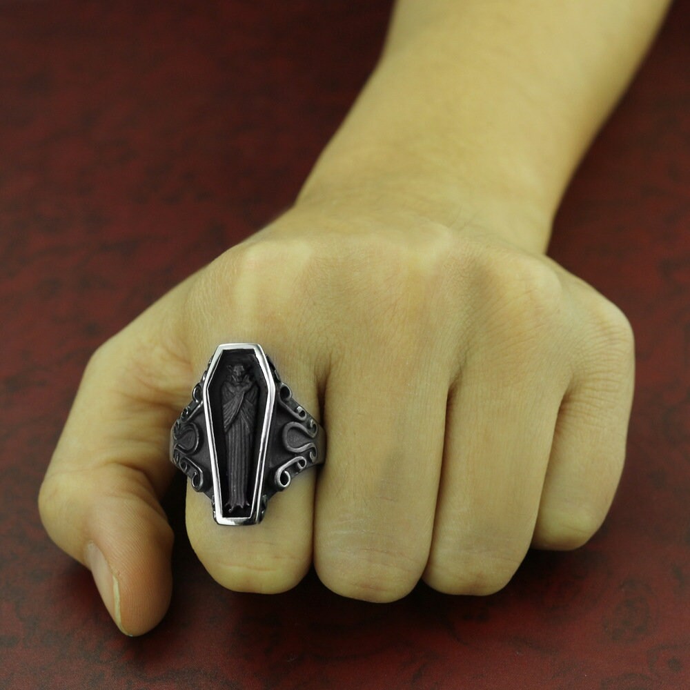 Gothic Ring Gothic Jewelry Gothic Rings Black Coffin Ring Etsy