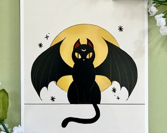 Winged Cat | Art Print