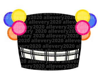 Sombrero Hmong para mujer, Sombrero de copa Pom Pom, PNG, SVG, Descarga digital