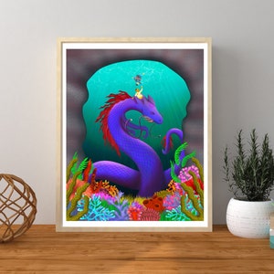 Hmong Art Print, Dragon Art, Wall Art, Nursery Decor, Children’s Art, Digital Art Print