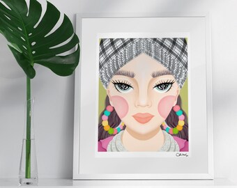 All American Hmong Girl Art Print - True | Wall Art Decor, Nursery Decor, Children's Art, Hmong Wall Art, Hmong Fashion