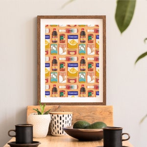 Hmong Lao Wall Art, Asian Food Art, Kitchen Poster, Wall Decor, Southeast Asian Art