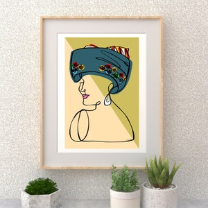 Iu Mien Wall Art, Minimalistic Art, Line Art, Abstract Wall Art, Iu Mien O Hat, Iu Mien Fashion, Iu Mien Women, Bright and Bold Art