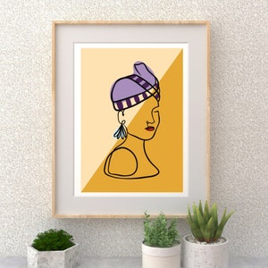 Hmong Wall Art, Minimalistic Art, Line Art, Abstract Wall Art, Hmong Hat, Hmong Fashion, Hmong Women, Hmong Purple Hat