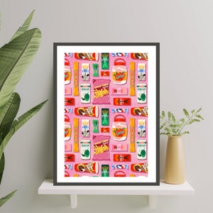 Asian Candy Snacks Wall Art Decor |  Mexican Candy | Maximalist Art |