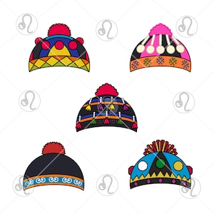 Hmong Baby Hats, 5 Pack, JPG, PNG, SVG, Digital Download