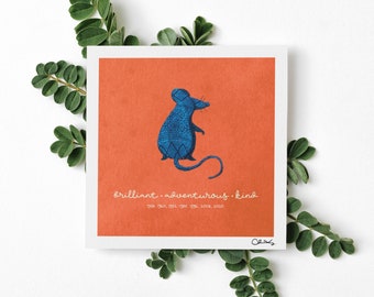 Year of the Rat Art Print | Chinese Zodiac Animals, Horoscope Art