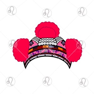 Iu Mien Hat for Baby, Pink, SVG, PNG, JPG, Digital Download, Sublimation