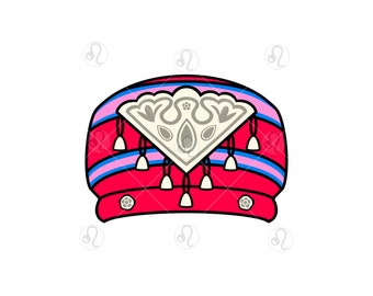 Hmong Hat for Women, Hmong Chinese Hat, SVG, PNG, JPG, Digital Download