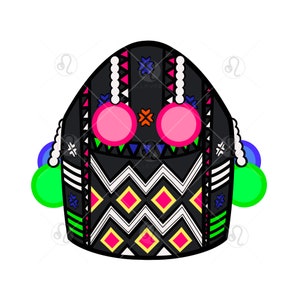 Sombrero Hmong para mujer, Sombrero de rayas, PNG, JPG, Descarga digital