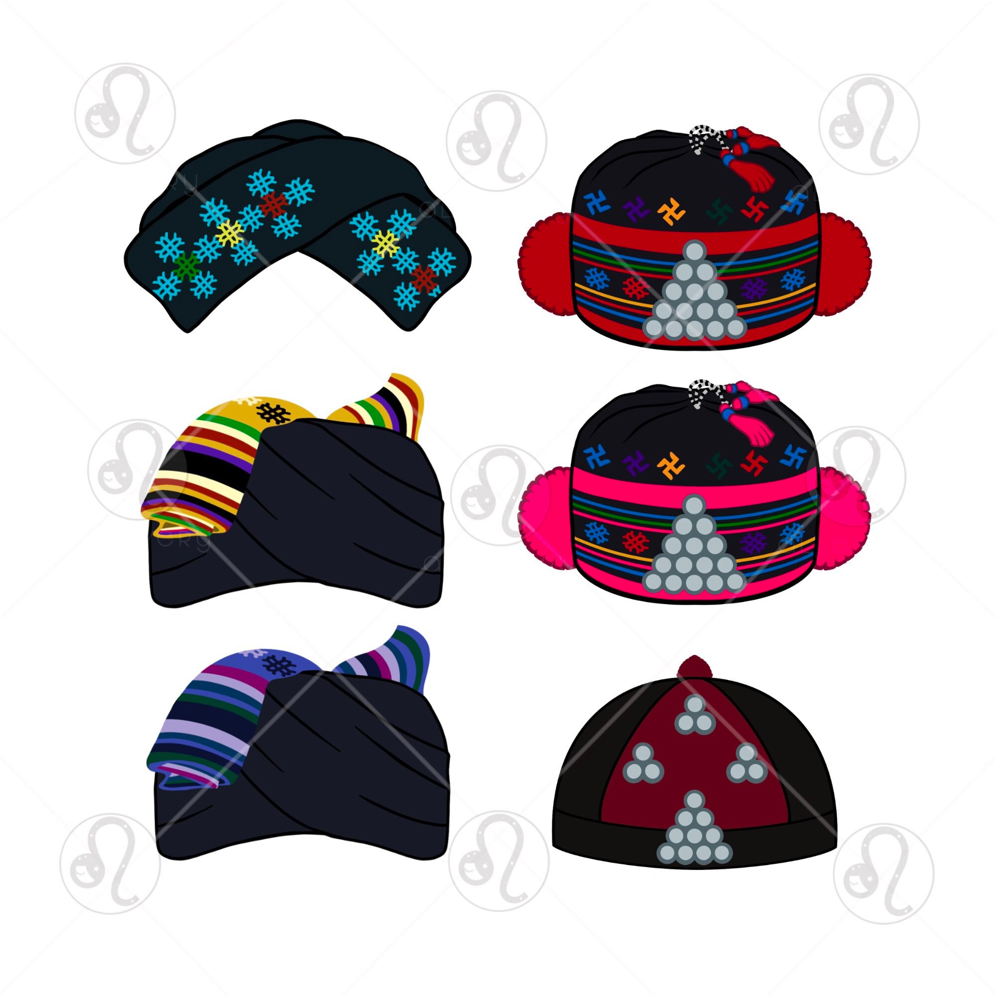Iu Mien Hats 6 Pack Digital Download PNG SVG JPG Mien - Etsy Finland
