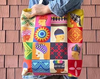 Hmong Retro Tote Bag | 18x18 All-Over Print with Zipper & Inside Pocket | Fun, Bold, and Durable