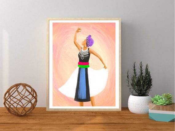 Hmong Art, Hmong Girl, Dance Wall Art, Digital Art Print, Wall Art, Nursery Decor, Children’s Art, Home Office Art