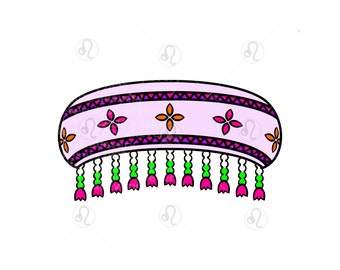 Hmong Hat for Women, Hmong Chinese Hat, Beaded, SVG, PNG, JPG, Digital Download