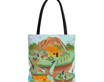 Life in the Mountains Hmong Tote Bag 18x18