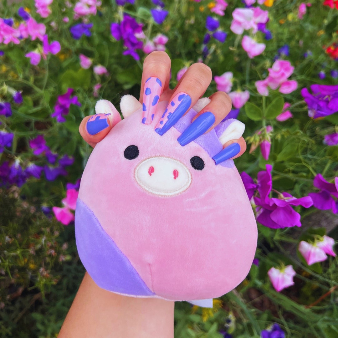 Squishmallow, Long Press on Nails, Squishmallow Cow Etsy