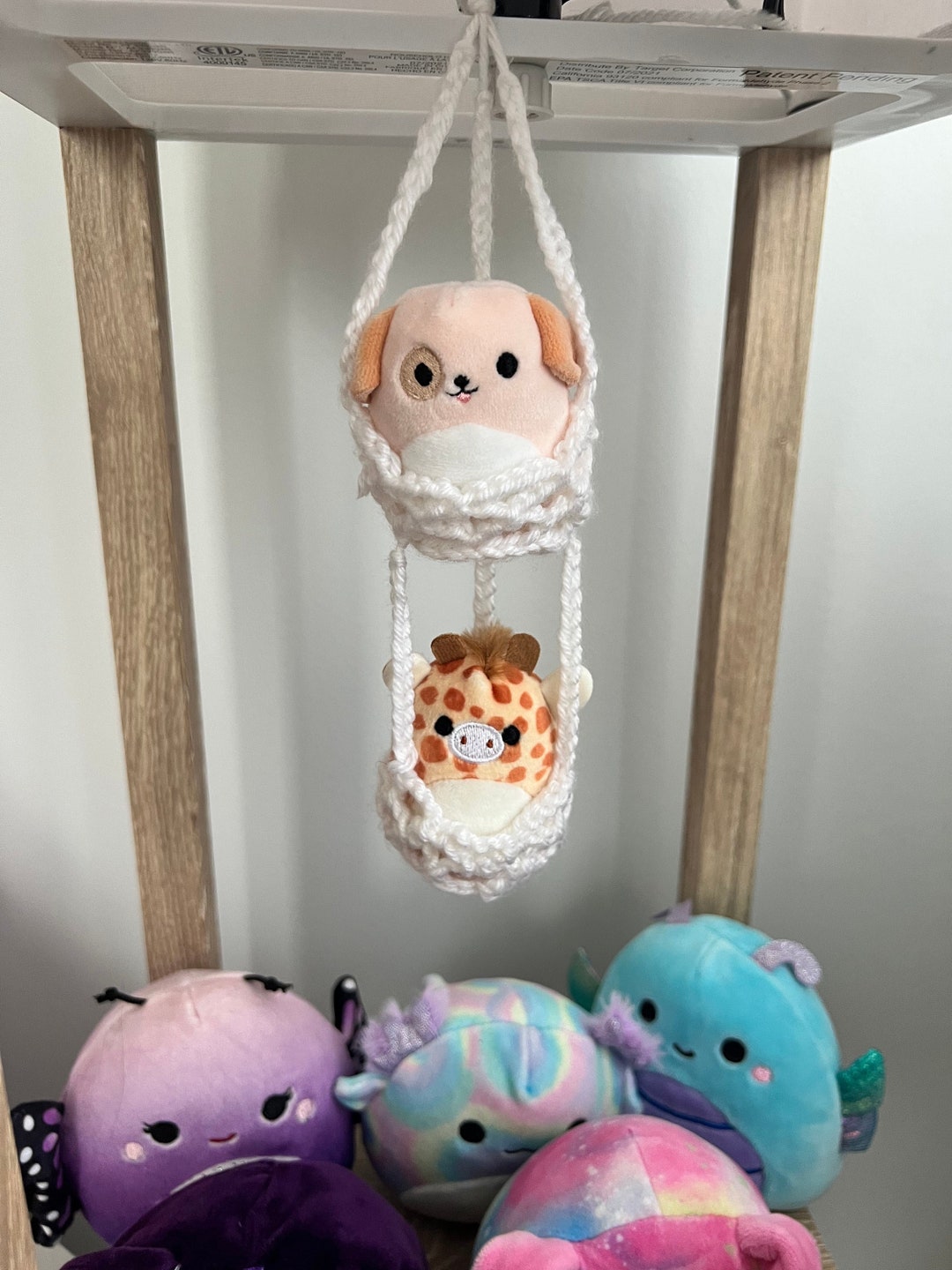 Crochet Squishmallow Stuffed Animal Mini Net Set in Baby Pink 