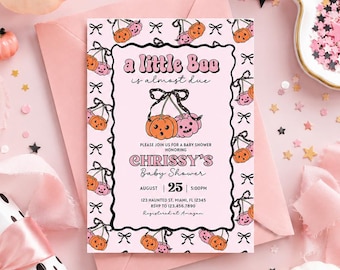 Halloween baby shower invitation editable digital template