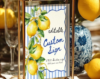 Ciao Baby Shower Sign Template: Editable Text, Canva Decor (Digital Download, 8x10 inches) CI31