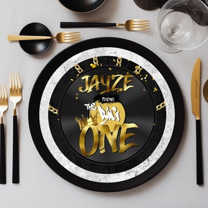 Notorious Birthday Charger Plate Insert editierbare Vorlage druckbare Hip Hop Birthday Big One Sitzplatzkarte Editierbare Geburtstagssitzkarte