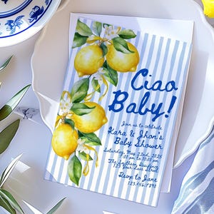 Ciao Baby Shower Invite Ciao Bambino Bambina Italian Baby Shower Invitation Baby Brunch Canva Template Italy Theme Instant Download CI32