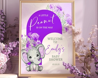 Pink Elephant "It's A Girl" Banner & Party Sign - Baby Shower & 1st Birthday Decorations Kit