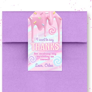 Candyland Birthday Favor Tags: Editable Candy Theme (Digital Download)