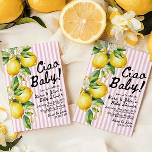 Ciao Baby Shower Invite Ciao Bambina Italian Baby Shower Invitation Baby Brunch Canva Template Italy Theme Instant Download CI33